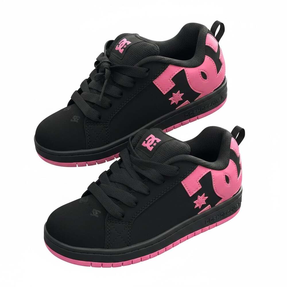 DC Youth Court Graffik Black Pink Y2K Skate Shoes Size 5Y (NWT)